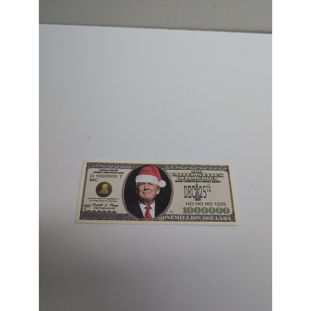 Santa Trump Million Dollar Bill Play Funny Money Novelty Note + FREE SLEEVE